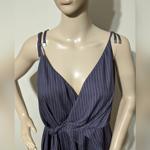StyleStalker Odysseus Wrap Midi Pinstripe Dress Sm - Picture 5 of 9